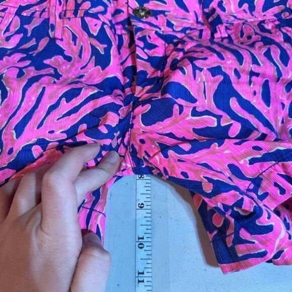 Lilly Pulitzer Callahan Shorts Pink Navy Did You Catch That 5" Size 2 coral reef - Picture 9 of 9